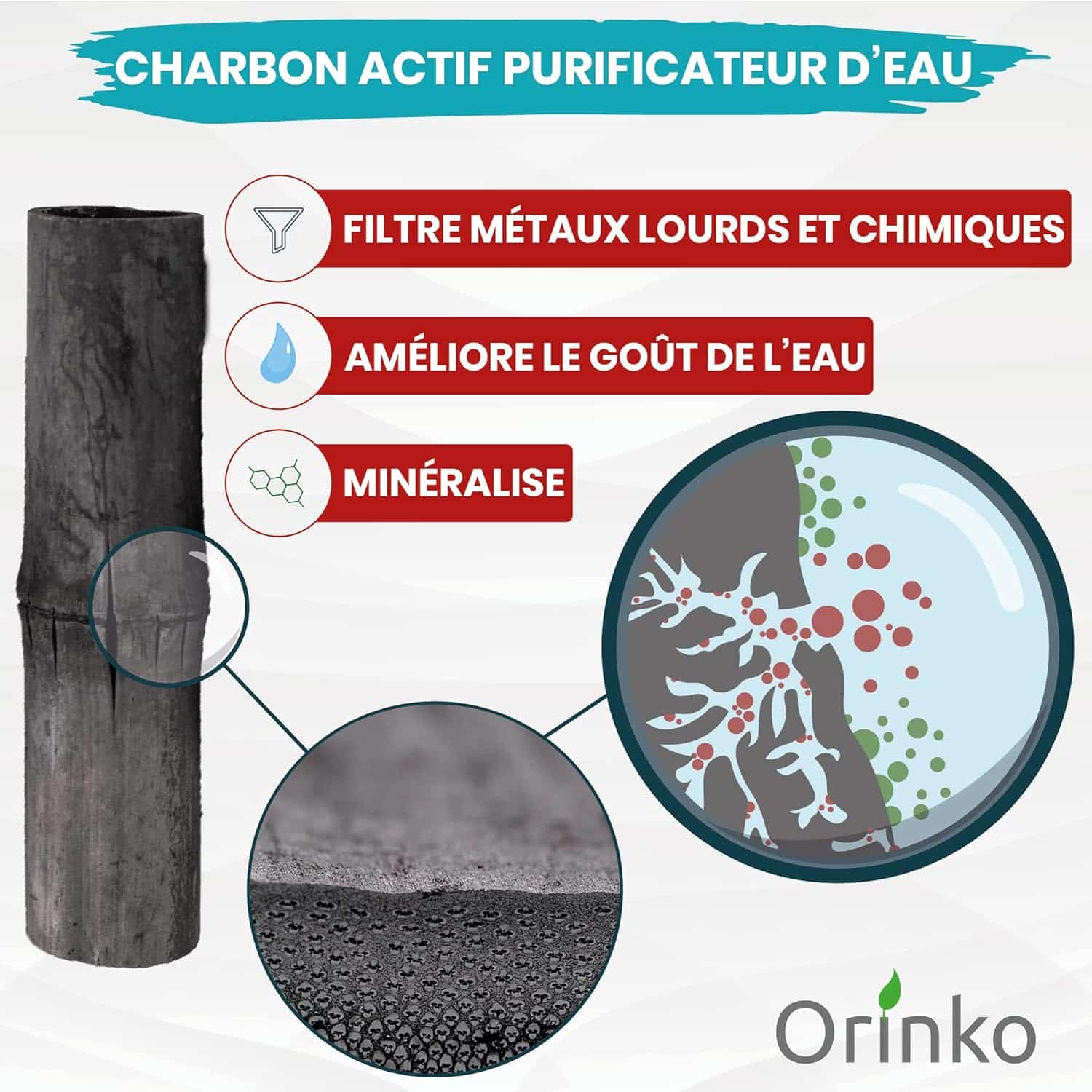 Charbon Takesumi de Bambou X3 - pour purifier l’Eau – Image 3