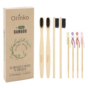 pack 8 brosses à dents en bambou