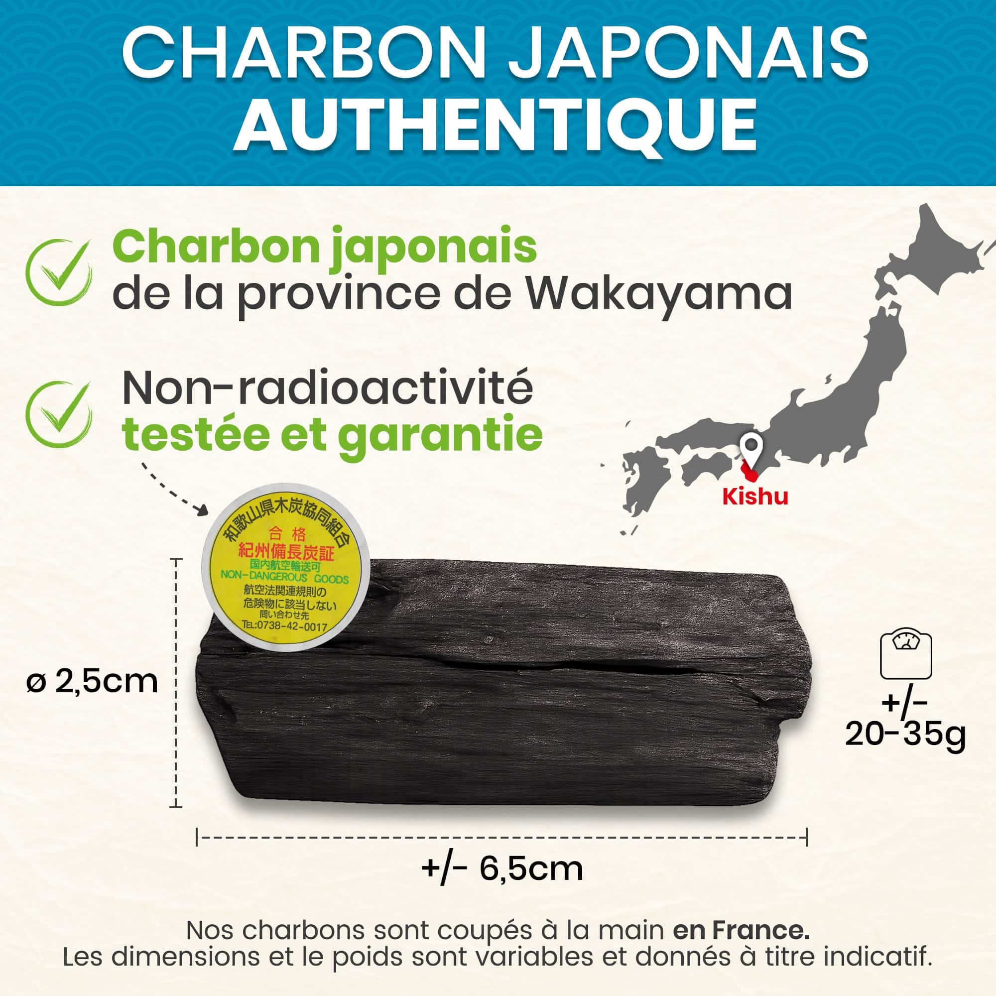 Binchotan Japonais de Kishu 5X (boîte) | Chêne Ubame – Image 2