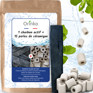 Carbón activado 100% francés x1 y 15 perlas de cerámica