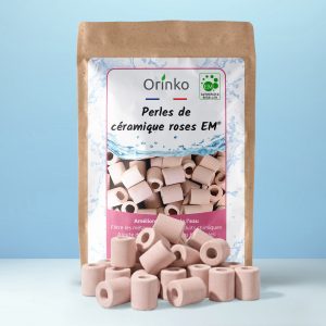 Perles de céramique EM roses x15