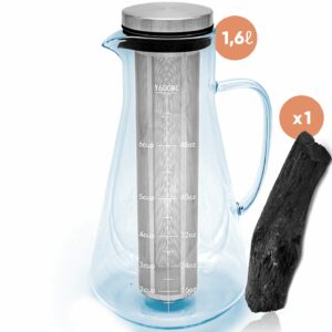 Carafe filtrante naturelle charbon actif binchotan