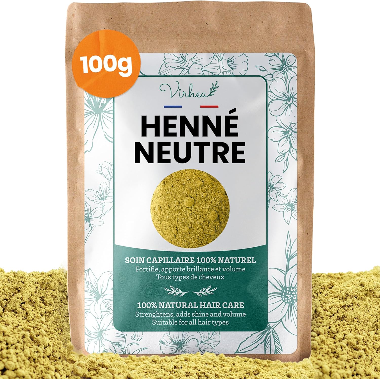 Henné Neutre Incolore (100g) - Rend les Cheveux plus Brillants et Forts - Anti Poux & Antipelliculaire