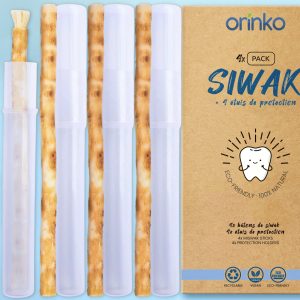Siwak Miswak - Brosse à Dents x4 + 4 étuis
