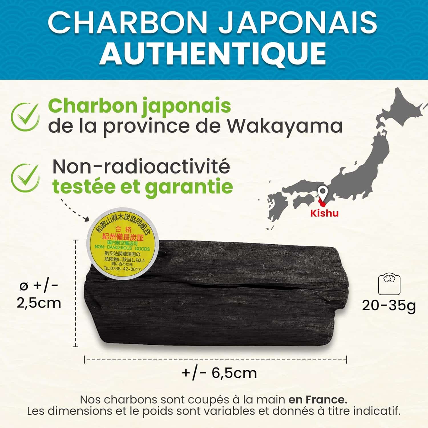 Binchotan Japonais de Kishu x4 (boîte) – Charbon Actif pour Eau – Région de Wakayama – Image 2