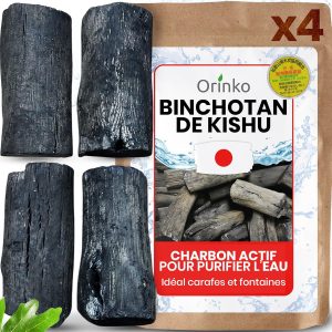 Binchotan de Kishu x4 - Charbon Actif pour Eau Taille M