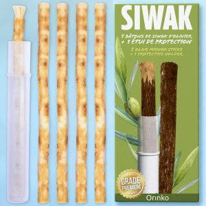 Bâtons de Siwak d'Olivier x5 + 1 Étui de Protection – Brosse à Dents 100% Naturelle
