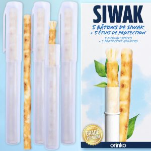Bâtons de Siwak x5 + 5 Étuis de Protection – Brosse à Dents 100% Naturelle