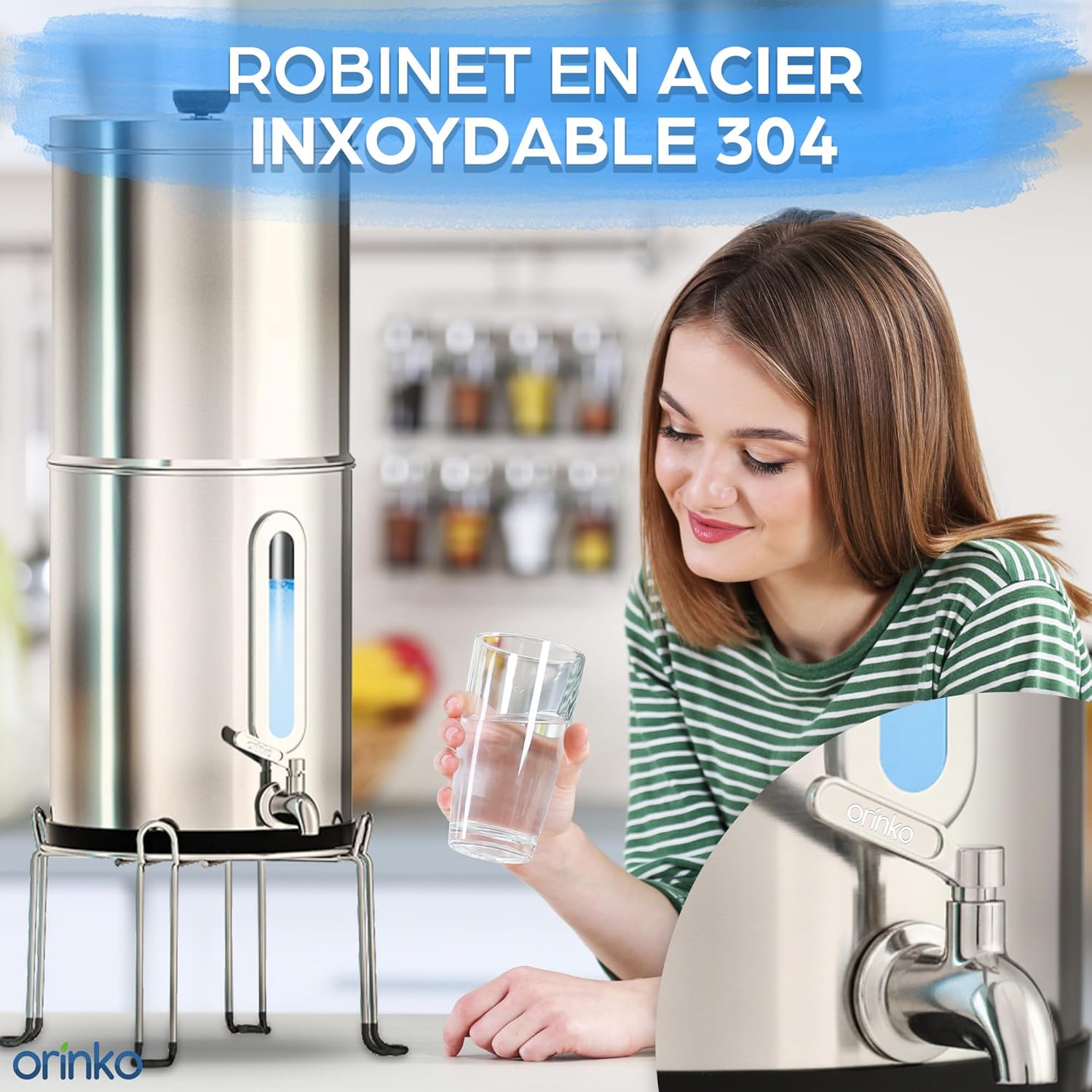 Robinet en acier inoxydable 304 - Robinet Fontaine à Eau Filtre à Gravité