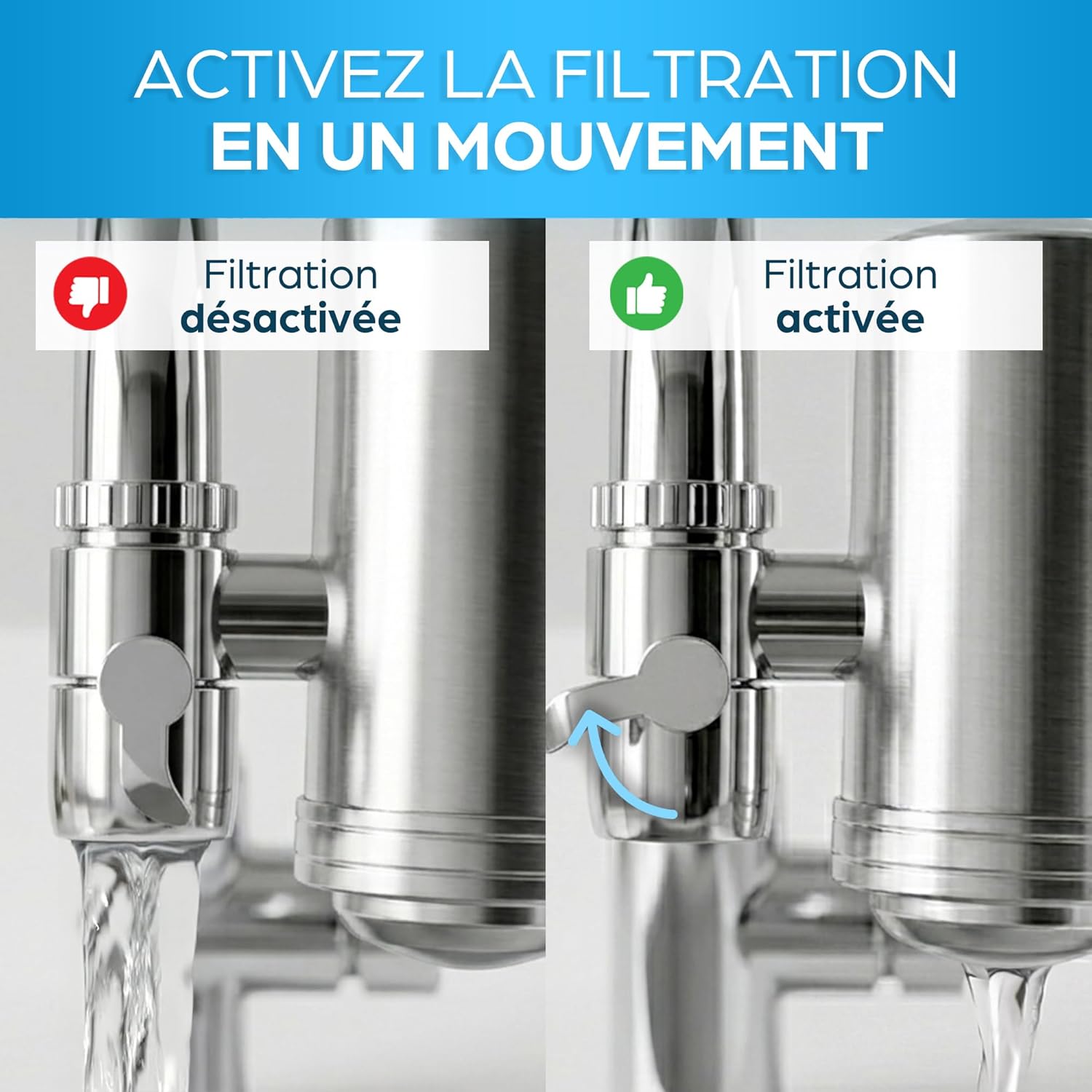 Filtre à Eau pour Robinet, 2L/min, Cartouche Charbon Actif Remplaçable – Image 8